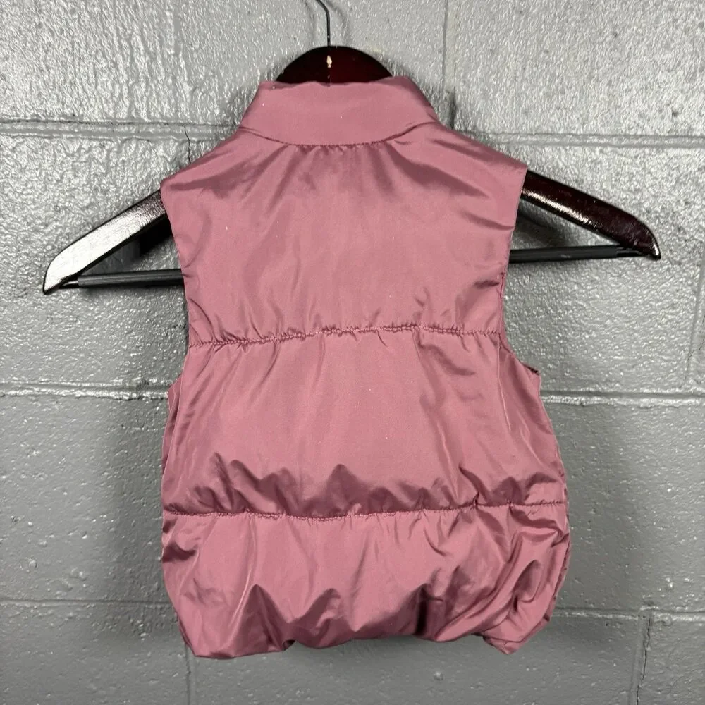Old Navy Puffer Vest Girls 3T Lightweight Cozy Winter Outerwear Soft Pink